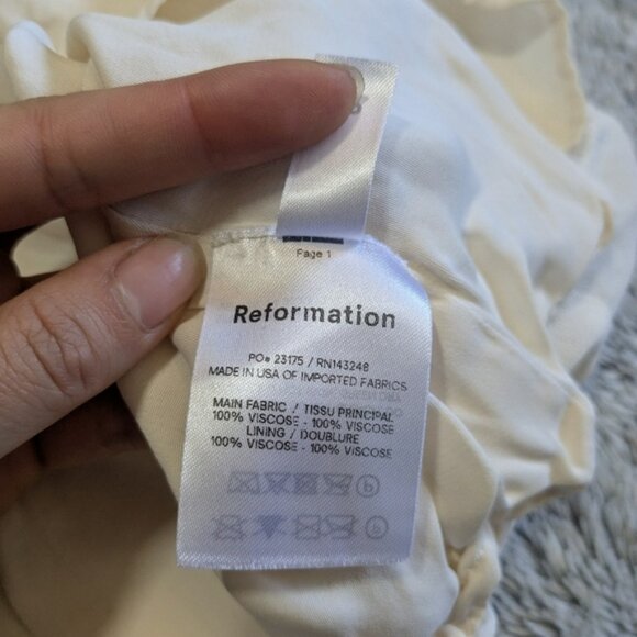 Reformation Christine Mini Dress White Ruffles Size 4 4P Sweetheart - Picture 9 of 12